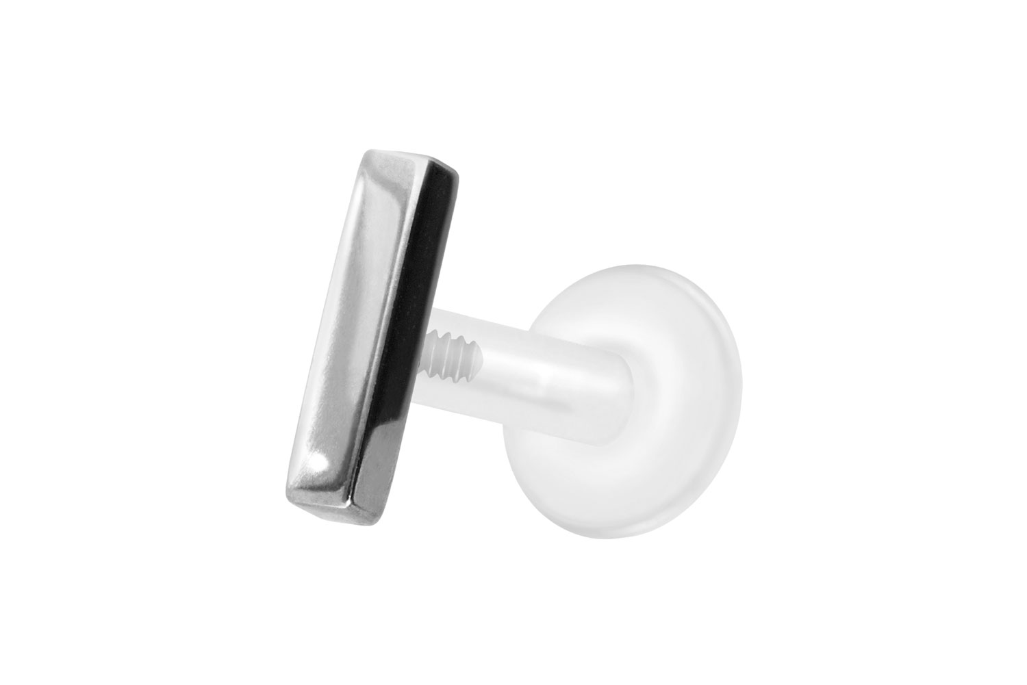 PTFE Labret Piercing mit Innengewinde + Titan-Aufsatz BALKEN